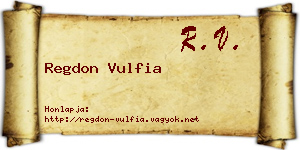 Regdon Vulfia névjegykártya